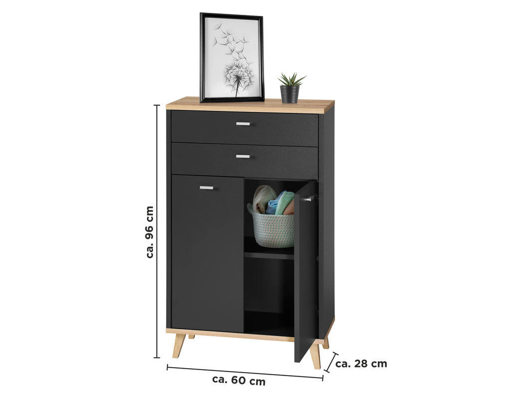 LIVARNO Bad-Seitenschrank Corfu in Anthrazit und Eiche matt - Bild 3