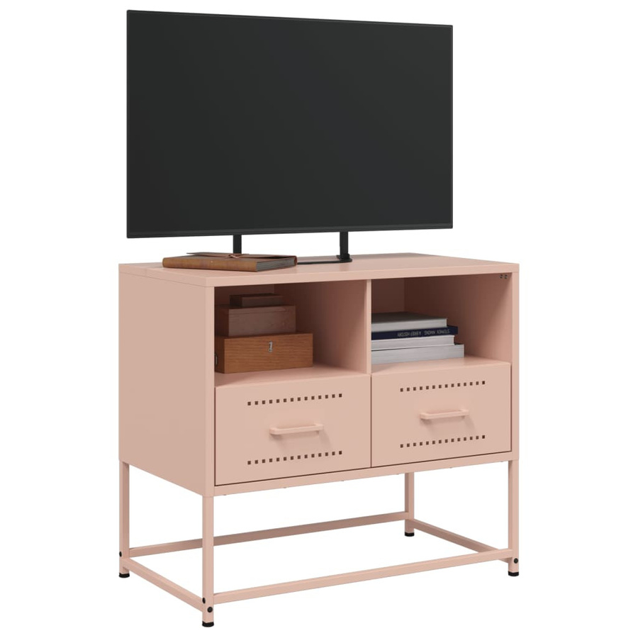 vidaXL TV-Schrank aus Stahl in Rosa, Industrie-Stil, matt, B: 68 cm, T: 39 cm, H: 60,5 cm - Bild 4
