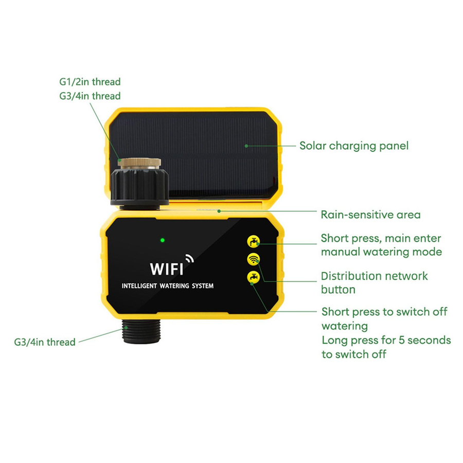 Smarte mfySpace Solar Pflanzenbewässerung mit Regensensor, digitalem Anzeigebildschirm und App-Steuerung via WLAN - Bild 3