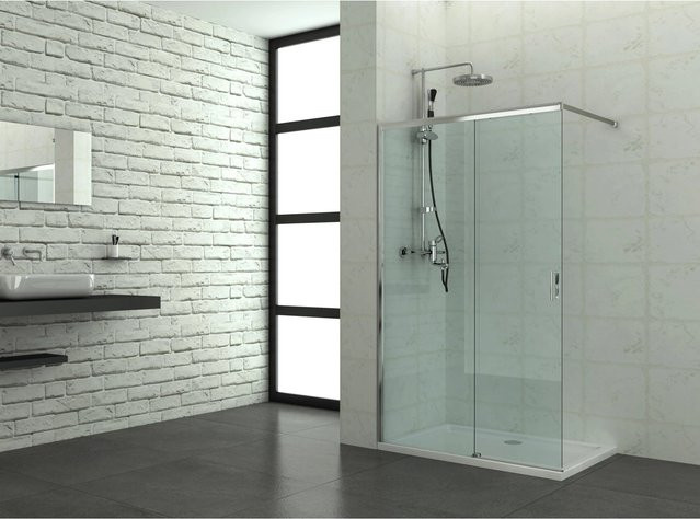 Sanotechnik Duschwand Elite Walk In aus Klarglas in Silber, B: 120 cm, H: 195 cm - Bild 1