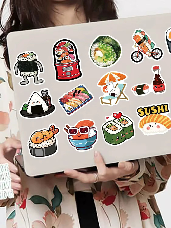 50 Stück Kawaii Sushi Dekorative Aufkleber in Multicolour für Scrapbooking und DIY-Projekte - Bild 5