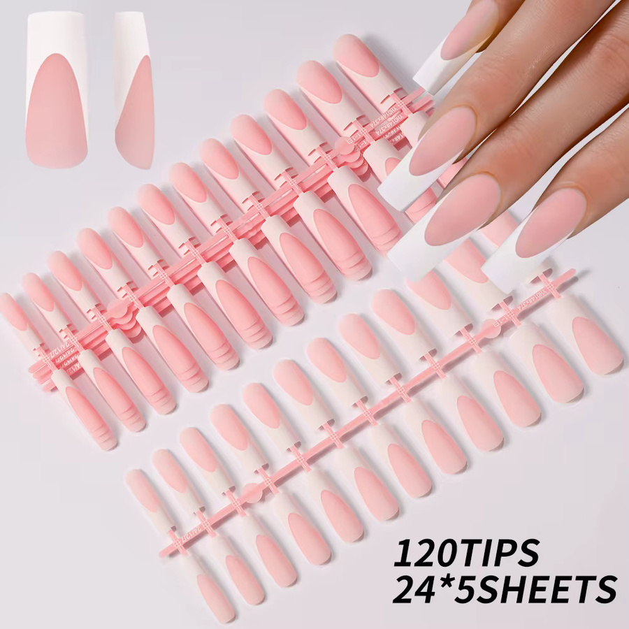 MAFANAILS Künstliche Nägel, Acryl, Weißer Rand, 120 Stück, Unisex - Bild 6