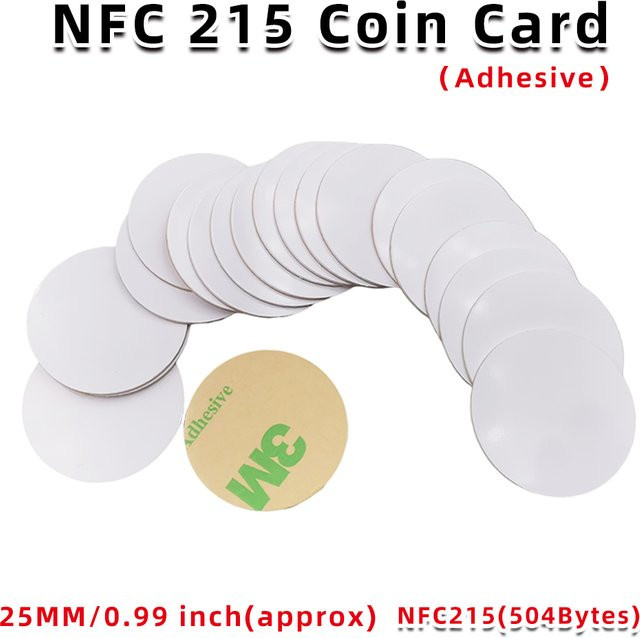Guang Hongrun NFC NTAG215 Aufkleber in Weiß, selbstklebende Münzkarten Tags, 13,56 MHz, 25 mm Durchmesser, wasserdicht und kompatibel mit allen NFC-fähigen Smartphones - Bild 1