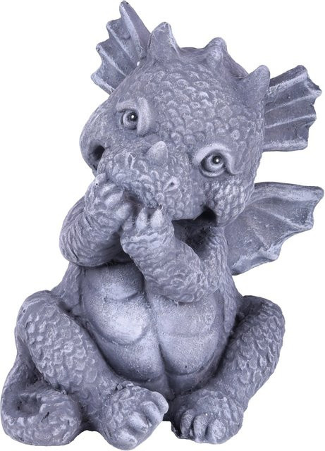DELUKE Gartenfigur OTTO aus Keramik in Grau-Schwarz, Gartendeko für Outdoor, Höhe: 37 cm, Breite: 28 cm, Tiefe: 27 cm - Bild 1