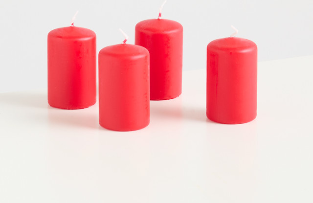 4er-Set Kerzen von BLUME2000 in Rot - Bild 1