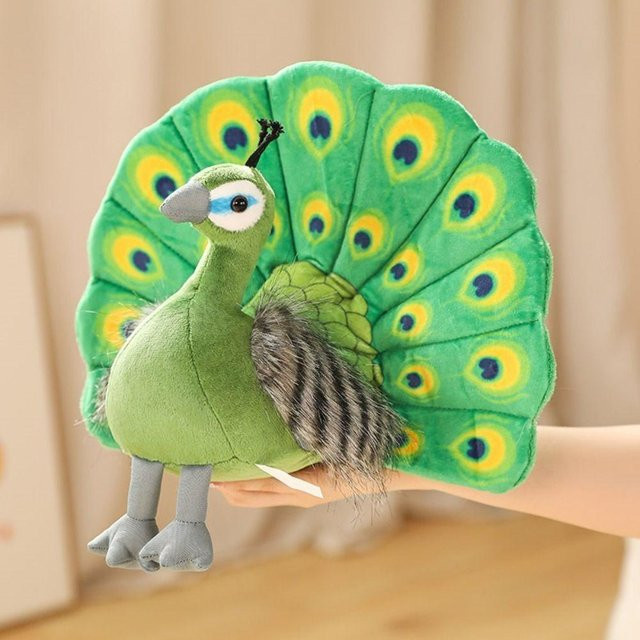 Schwanzspreizender Pfau Plüschtier, 30cm, ab 2 Jahren, Bunt / Mehrfarbig - Bild 1