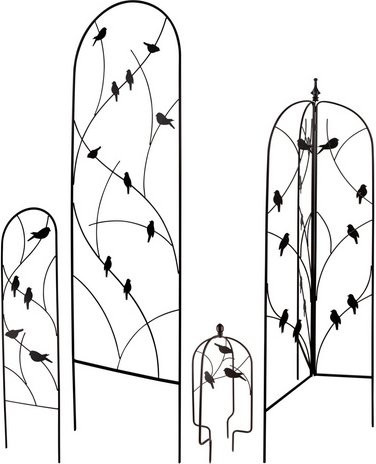 WINDHAGER Rankhilfe BIRD Rankgitter aus Metall, 3-teilig, schwarz, Höhe: 154 cm, Breite: 39 cm - Bild 1