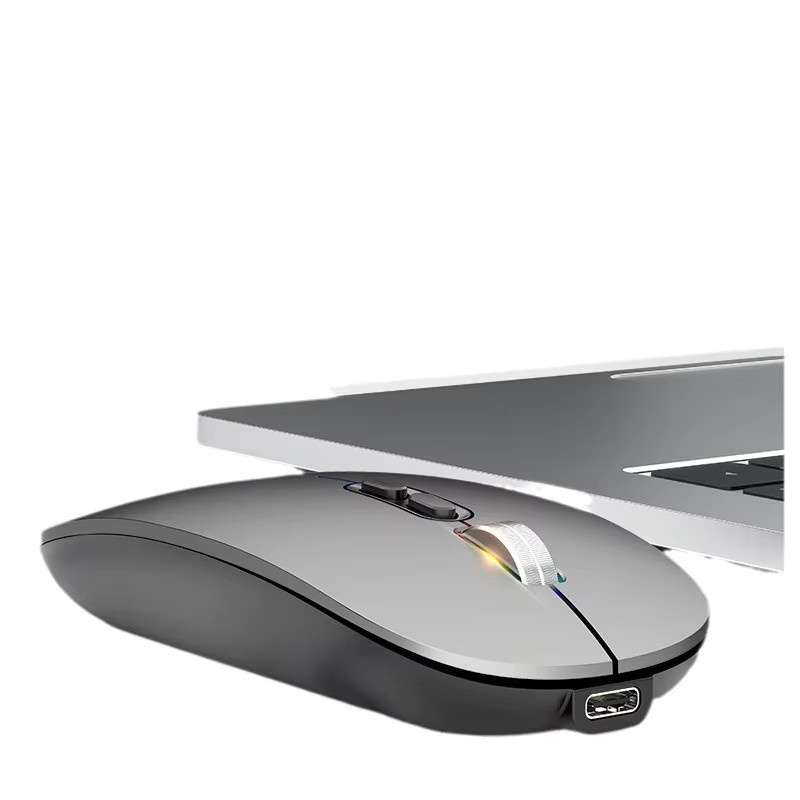 Lenovo kabellose Maus in Silber, ultradünn und ergonomisch, mit 3 Modi (2,4 GHz USB und 2 Bluetooth), wiederaufladbar und leise für PC und Laptop - Bild 6