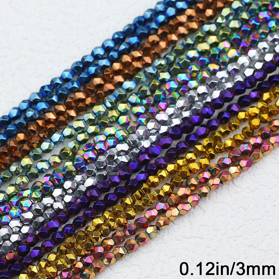 JHNBY Perlen Hämatit, bunt, 3 mm, Unisex - Bild 5