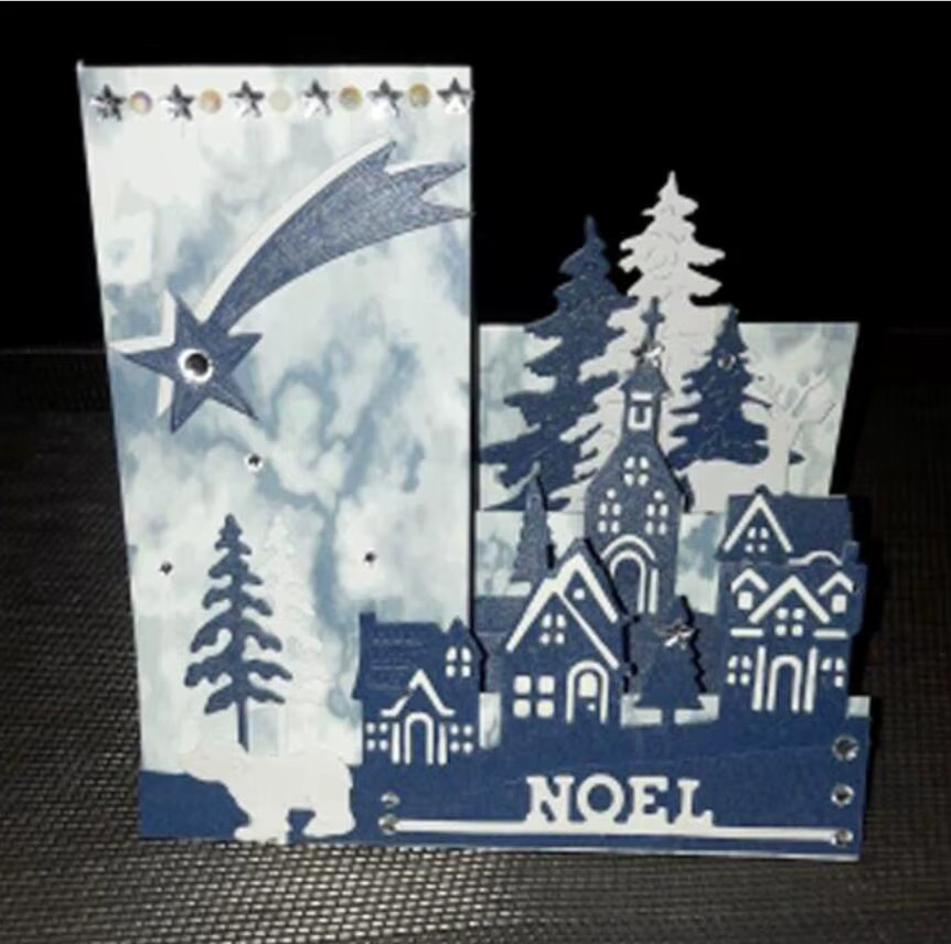 Metall Schablonen mit Haus-Architektur Motiv für Scrapbooking und Bastelarbeiten zur Papierprägung und Dekoration - Bild 3