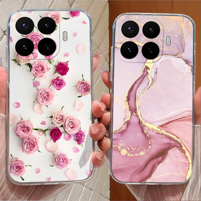 Transparente Handyhülle mit Blumenmuster für Xiaomi 17T Pro 5G aus weichem TPU-Silikon - Bild 1
