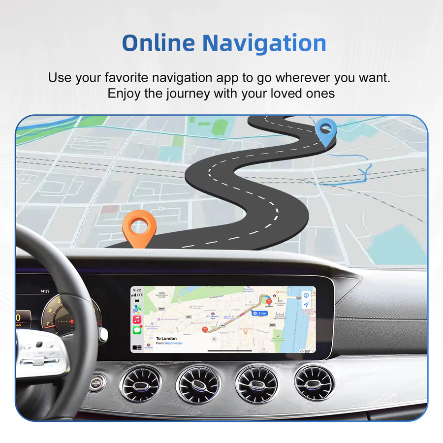 Ezonetronics Kabelloses CarPlay und Android Auto Nachrüstkit für Mercedes Benz NTG6.0 und MBUX System ab 2019, Schwarz - Bild 4