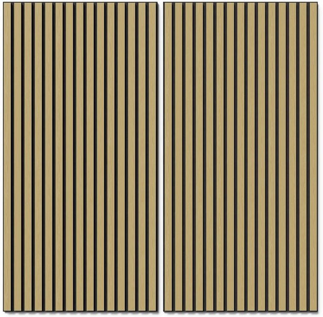 Denpanels Akustikpaneel Wandverkleidung aus Eiche MDF mit Akustikfilz in Schwarz, Breite: 119,8 cm - Bild 1
