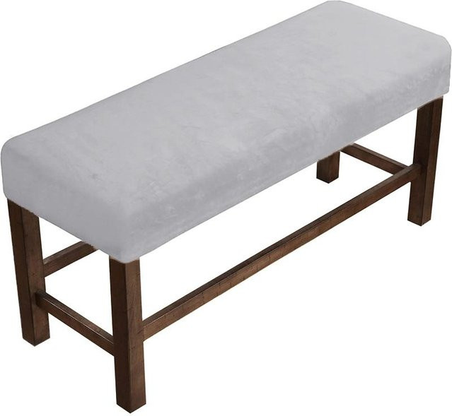 Elastischer Samt-Stuhlbezug für Esszimmer und Wohnzimmer, weiß, Stretch-Spandex-Sitzschoner - Bild 1