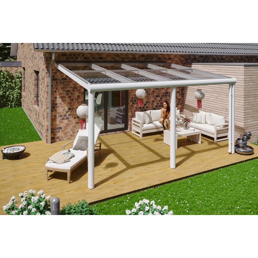 Skan Holz Terrassenüberdachung Monza aus Aluminium in Weiß mit Verbund-Sicherheits-Glas, B/T: 434 x 307 cm - Bild 2