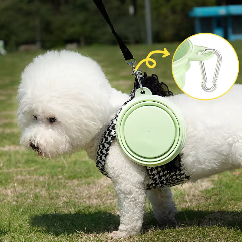 Faltbarer Silikon-Hundenapf von pawstrip in Gelb für Outdoor-Reisen, Trinknapf für Hunde und Katzen, erhältlich in 350 ml, 650 ml und 1000 ml - Bild 2