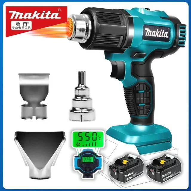 Makita Akku-Heißluftpistole in Petrol mit verstellbarer Temperatur für industrielle Anwendungen - Bild 1