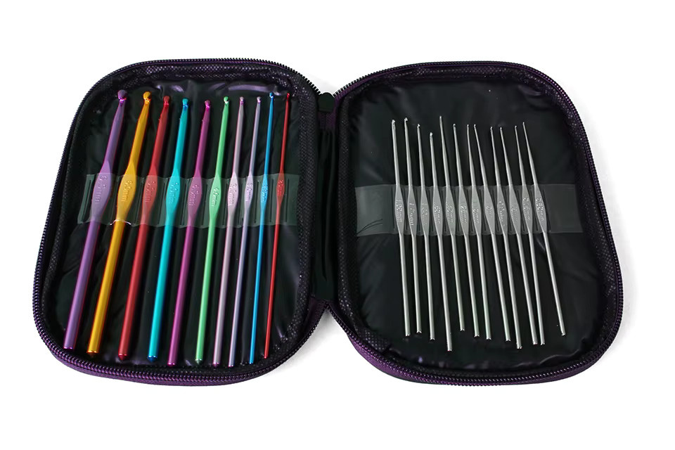 22-teiliges Häkelset aus Aluminium in Multicolor mit Etui für zum Selbermachen und Stricken - Bild 3