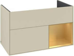 V&B Waschtischunterschrank Finion Reg in Gold matt und Silk Grey Matt Lacquer, B/T/H: 99,6 x 49,8 x 59,1 cm - Bild 1