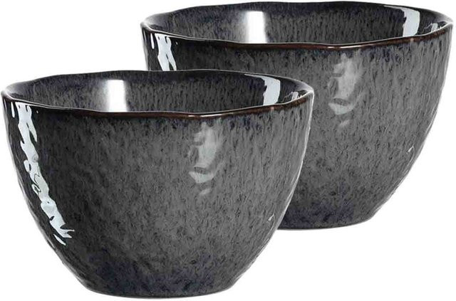 Leonardo Matera Keramikschalen für Müsli und Cerealien, 2er Set, Grau, Durchmesser: 15,3 cm - Bild 1