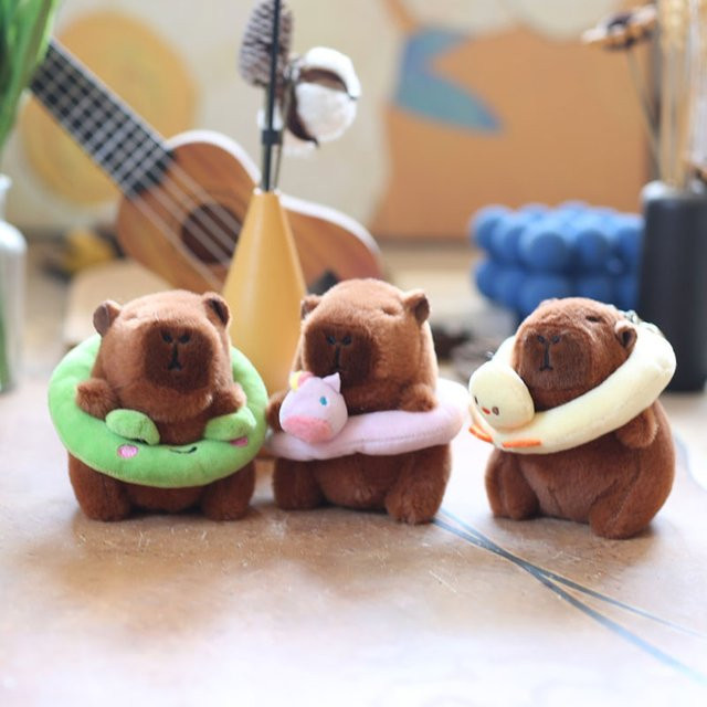 ZAKOL Capybara Schwimmen Ring, Plüsch-Schlüsselanhänger, Puppe - Bild 1
