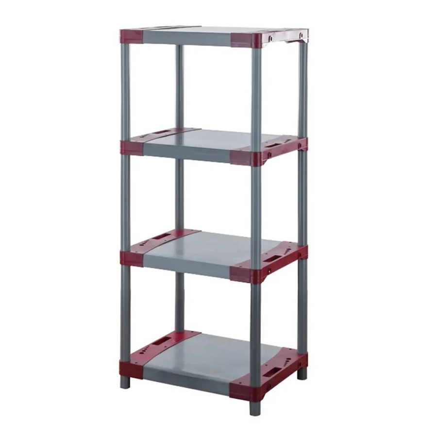 PROREGAL Kunststoffregal Big Grey Bear Low in Grau/Rot, H x B x T: 138 x 70 x 46 cm - Bild 2