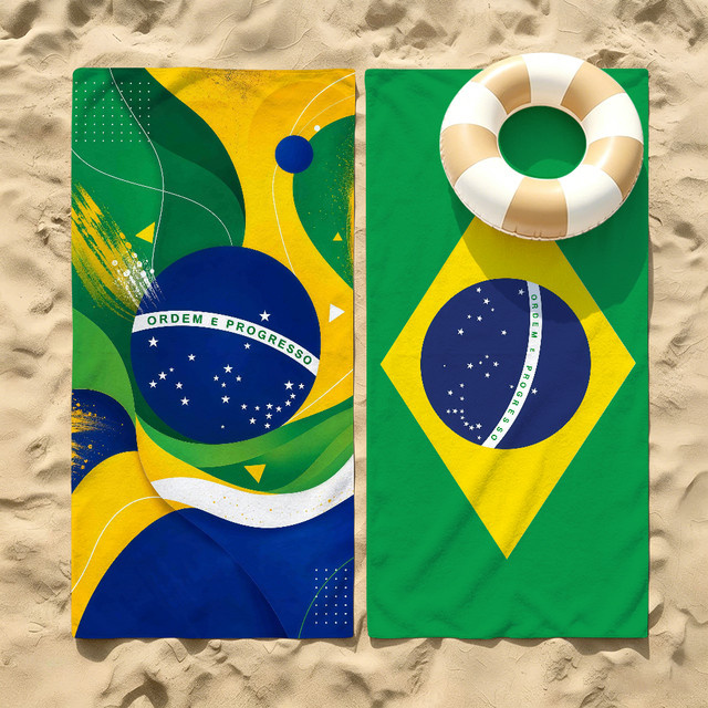Nation Brazil Handtuch in Multicolour für Strand, Yoga und Fitness - Bild 1
