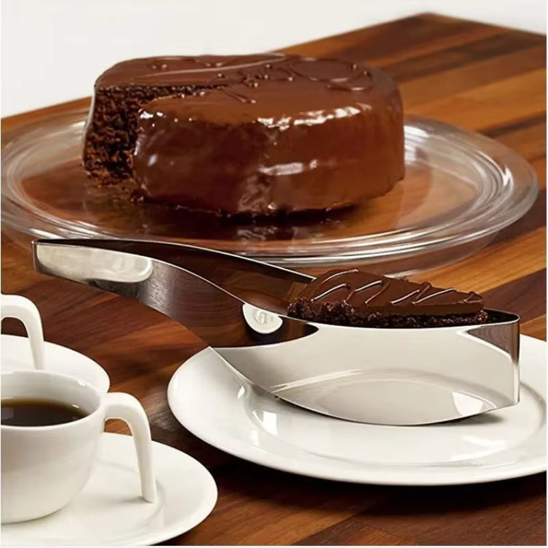 VIE LENTE Kuchen-Slicer aus Edelstahl in Silber zum Schneiden und Servieren von Kuchen, Cookies und Desserts - Bild 3