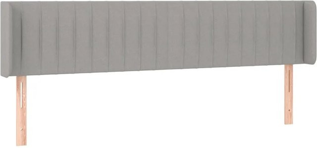 vidaXL LED Kopfteil modern in Hellgrau mit USB-Ladeanschluss und integrierter Beleuchtung, B: 203 cm, T: 16 cm, H: 78-88 cm - Bild 1