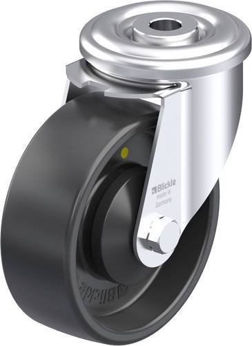 Blickle Stahlblech-Lenkrolle LER-PP 100KA-EL in Schwarz und Grau mit 100 mm Rad-Durchmesser und 150 kg Tragfähigkeit - Bild 1