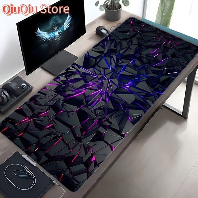 Potdemiel Gaming-Mauspad mit geometrischen Linien, XXL Schreibtischunterlage für PC und Tastatur, Multicolour, B/T: 90 x 40 cm - Bild 1
