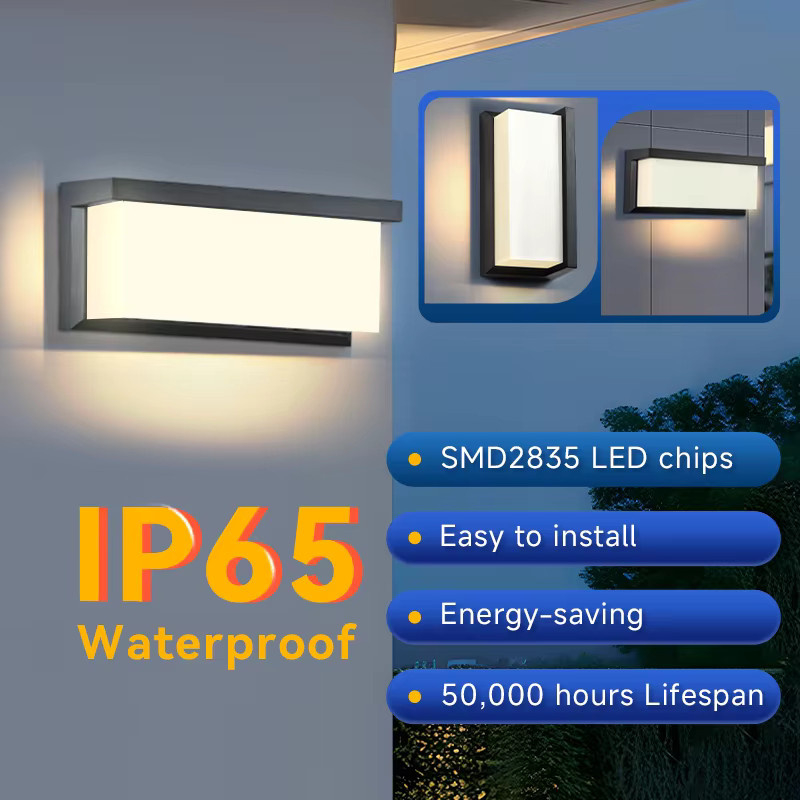 CHUANGYANG LED Außenwandleuchte IP65 Wasserdicht Modern Rechteckig in Schwarz oder Weiß - Bild 4
