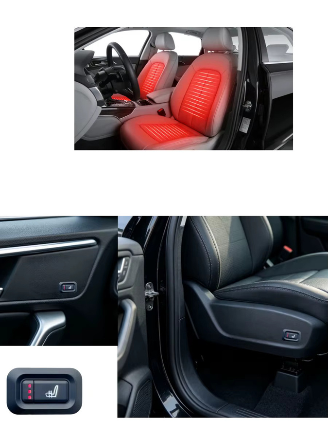 PERYLCJ Universelle 12V Auto-Sitzheizung in Rot mit 3-Stufen-Steuerung und Speicherfunktion - Bild 1