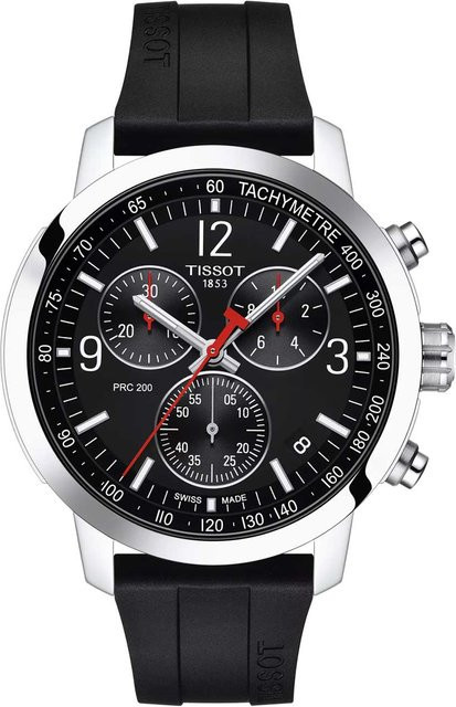 Tissot Chronograph, Quarz, Edelstahl, 43 mm, Silikon, Schwarz, Herren - Bild 1