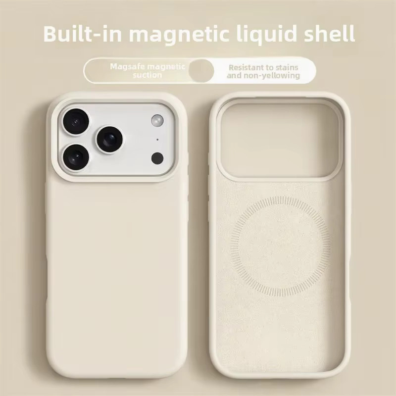 Jinitaimeik Magnetische Flüssigsilikon Handyhülle für iPhone 17, iPhone 16 Pro Max und iPhone 17 Pro in Orange mit Stoßfänger-Schutz - Bild 1