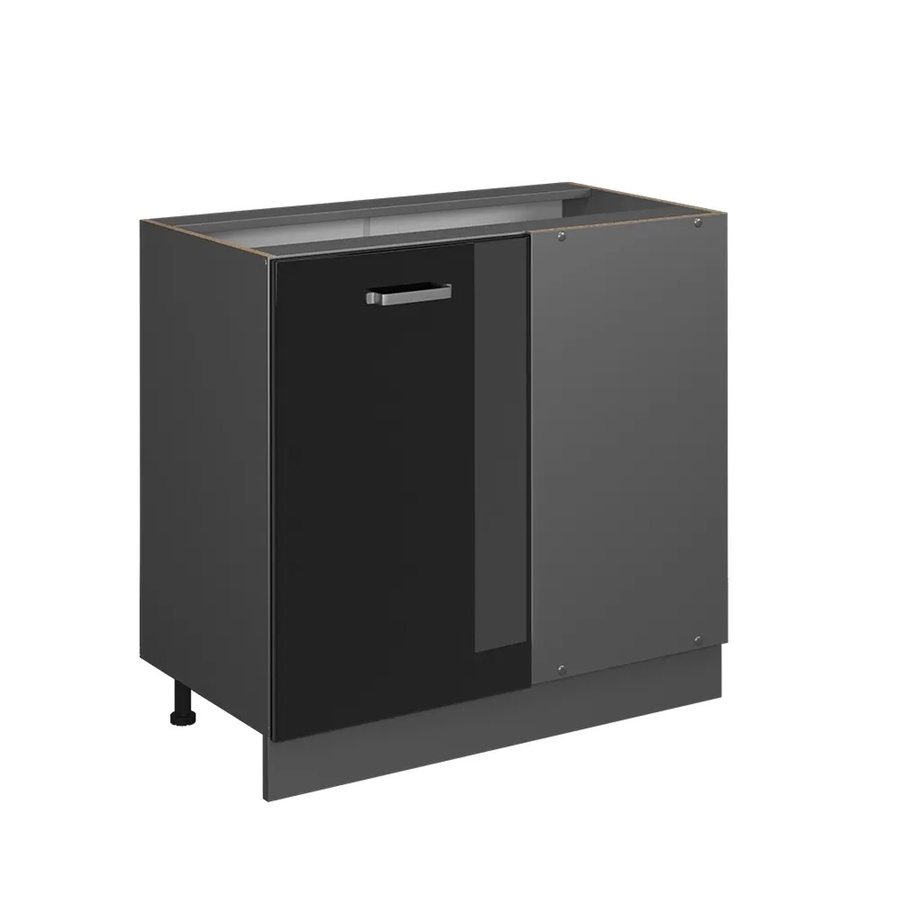 Vicco Eckunterschrank R-Line Küchenschrank in Anthrazit und Schwarz Hochglanz - Bild 3