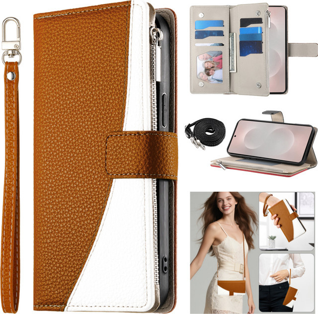 Leder Umhängetasche für Samsung Galaxy A-Serie als Kartenetui und Brieftasche in Rot - Bild 1