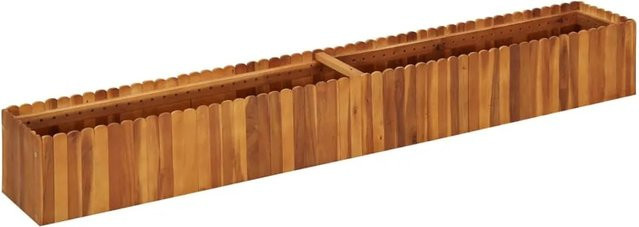 vidaXL Garten-Hochbeet aus Massivholz Akazie in Braun, B/T/H: 200 x 30 x 25 cm - Bild 1