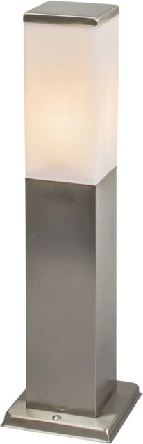 QAZQA Moderne Außenleuchte Malios aus Stahl in Silber für Garten und Terrasse, IP44, E27, Höhe: 45 cm - Bild 1