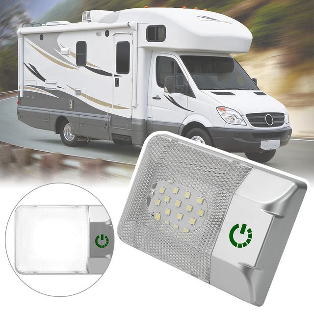 LED Deckenleuchte für Camper und Wohnanhänger mit Touch-Dimmer, 12V Innenbeleuchtung in Weiß - Bild 1