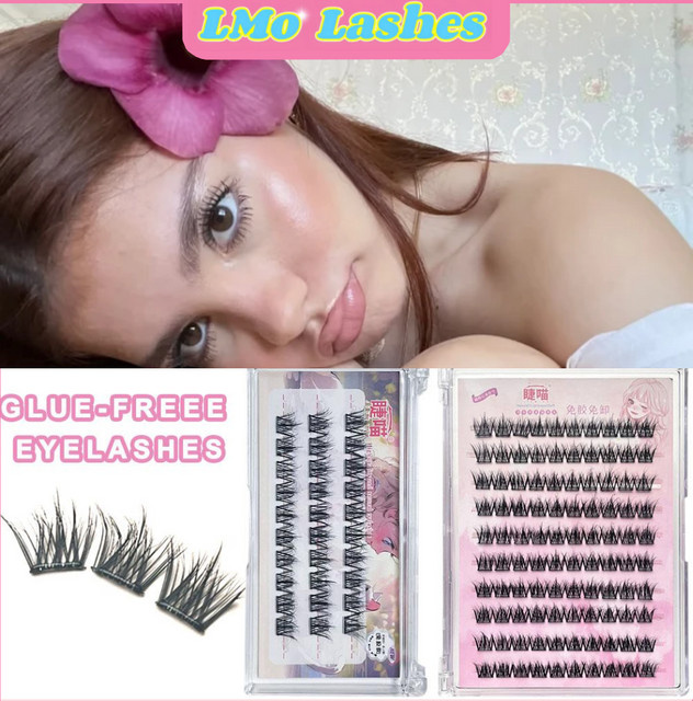 5D-Nerz-Falsche Wimpern, Cluster, selbstklebend, Black, Unisex - Bild 1