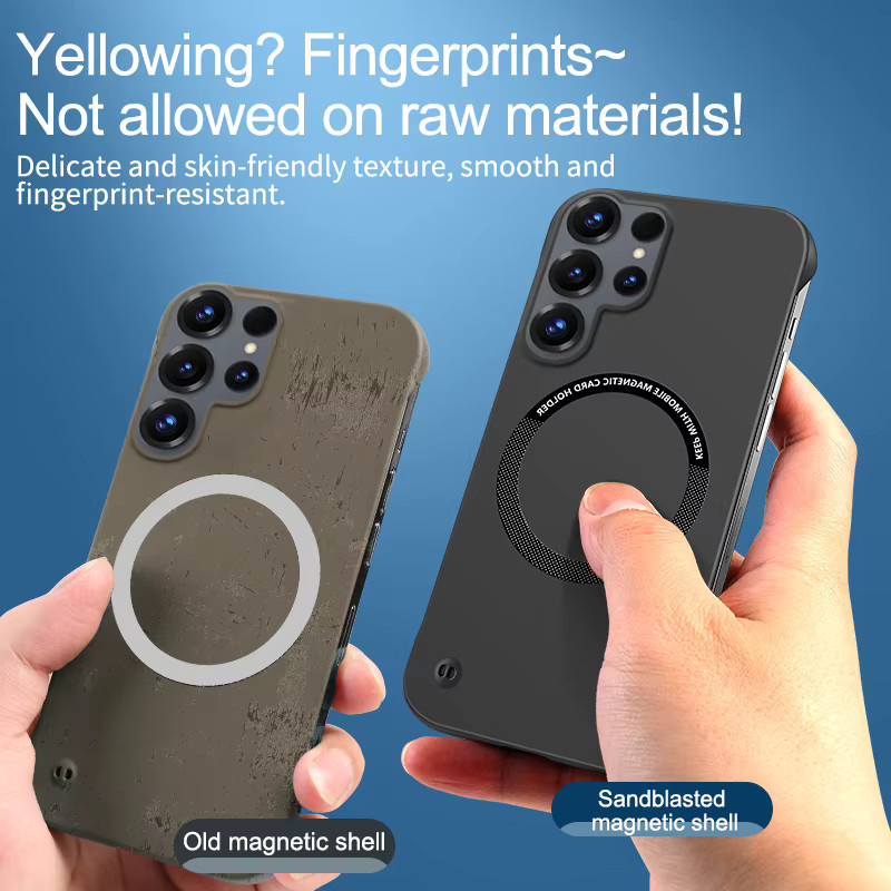 Ultradünne Rahmenlose Magnetische Handyhülle für Samsung Galaxy S26 Ultra, S26 und S26Plus 5G in Schwarz, Stoßfeste Schlanke Hartschalen-Rückabdeckung - Bild 5