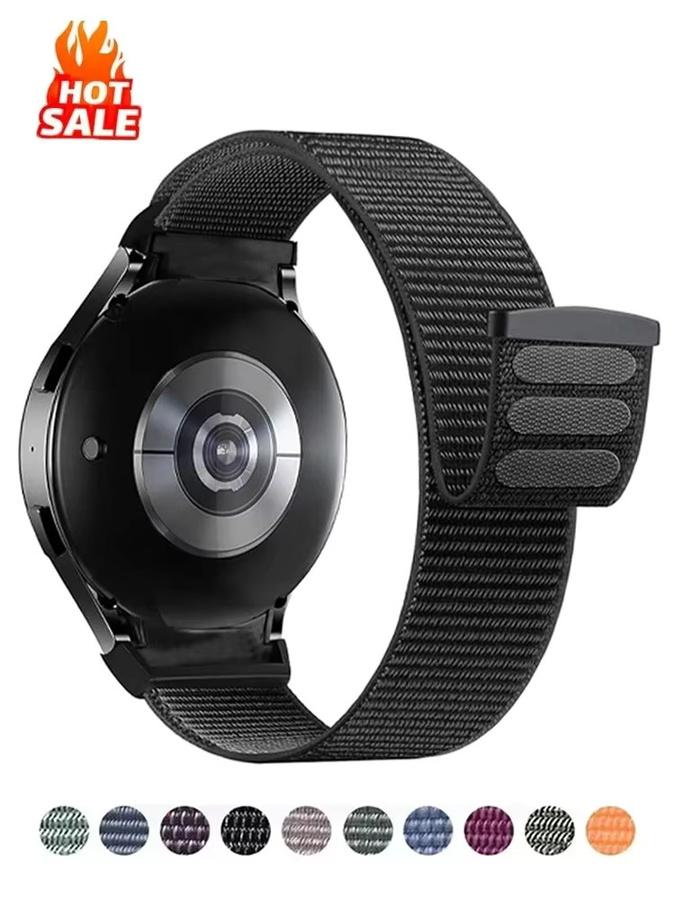 Uhrenarmband Nylon, Schwarz, Samsung Galaxy Watch - Bild 5