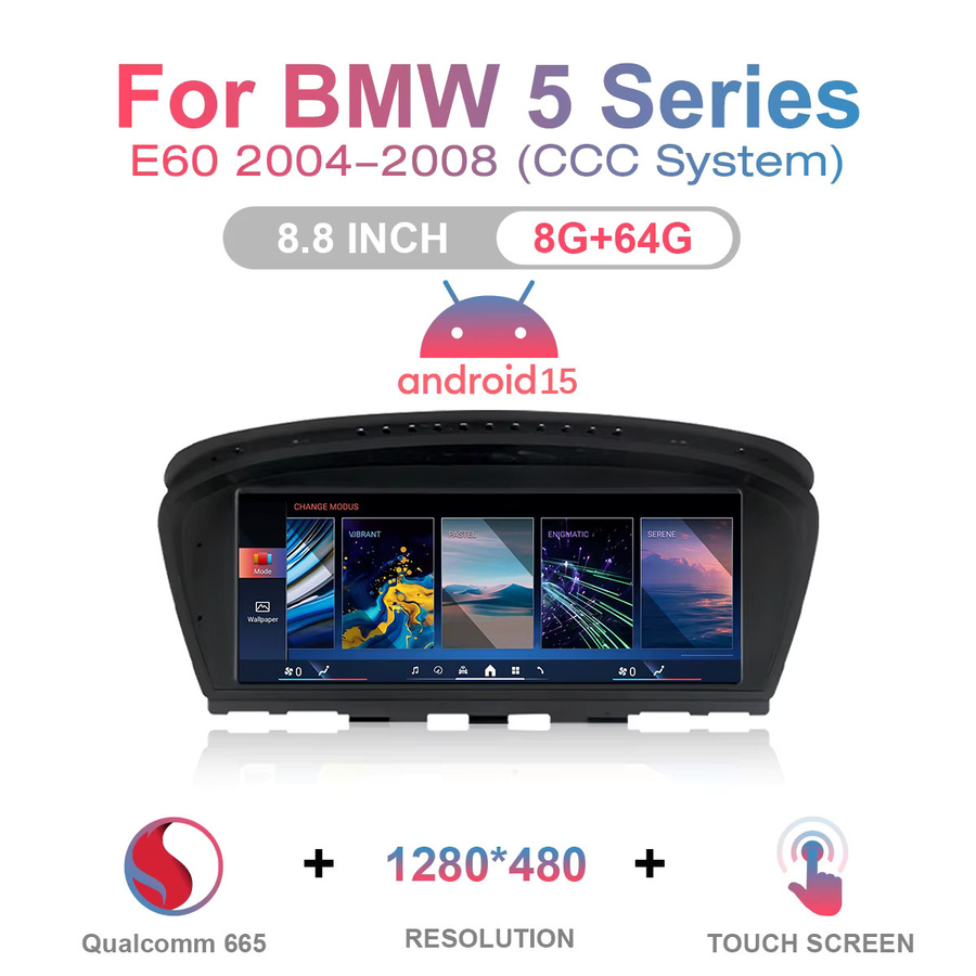 DMDNAVI Android Autoradio mit 8,8 Zoll Display für BMW 5er Serie E60 E61 E63 (2004-2008), Android 15, 8GB RAM, 64GB Speicher, mit Android Auto, Carplay, GPS-Navigation und Multimedia-Funktionen, Schwarz - Bild 8