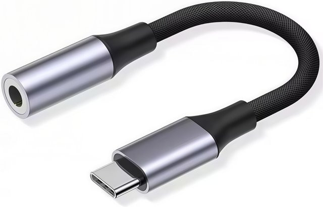 USB Typ-C auf 3,5-mm-Klinkenadapter Audiokabel in Grau - Bild 1