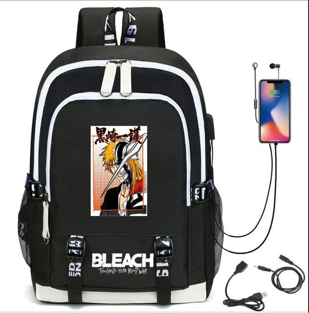 3-teiliges Schulrucksack-Set für Schüler in Schwarz aus Oxford-Stoff mit Federmäppchen und Schultergurt - Bild 1