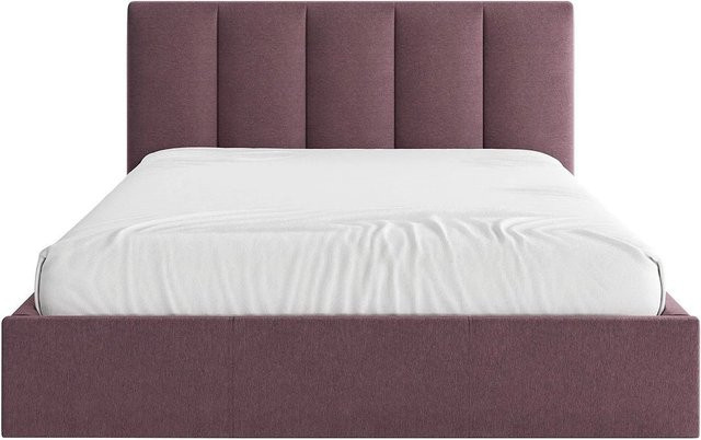 Vente-unique Bett Kilaclo mit Bettkasten in Bordeaux Rot, B/T/H: 180 x 200 x 106 cm, Höhe: 213 cm - Bild 1