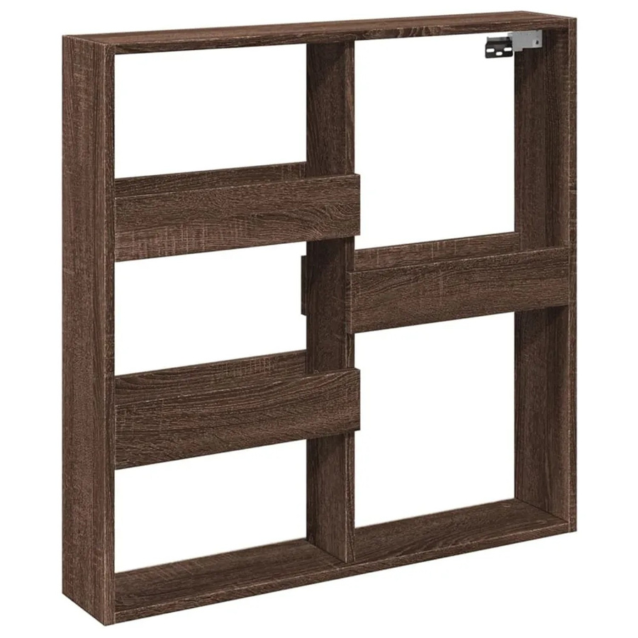 vidaXL Wandschrank in Eiche Braun aus Holzwerkstoff, B/H/T: 80 x 80 x 15 cm - Bild 2