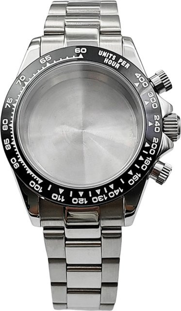 miuksi Uhrengehäuse Edelstahl, Bicolor, Silber/Gold, Saphirglas, 39 mm - Bild 1