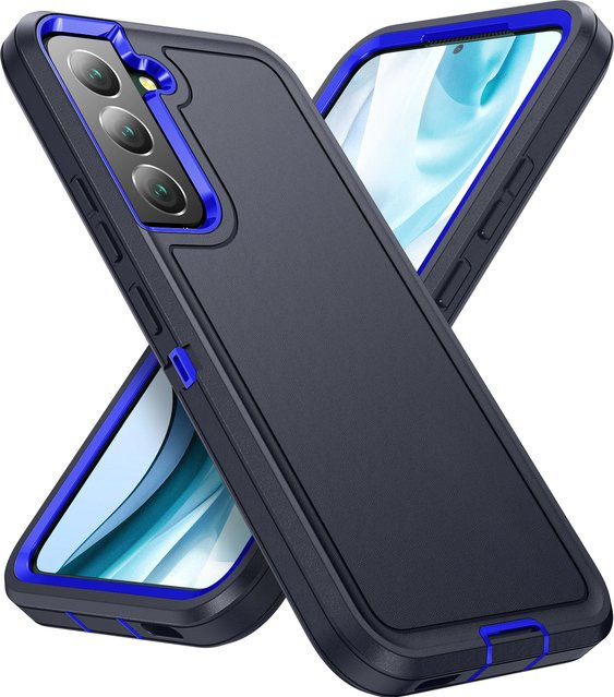 3-in-1 Hybrid-Rüstung Defend-Hülle für Samsung Galaxy S24 S23 S22 Ultra Plus A54 A14 A04S in Schwarz und Rot, stoßfester Schutz - Bild 1